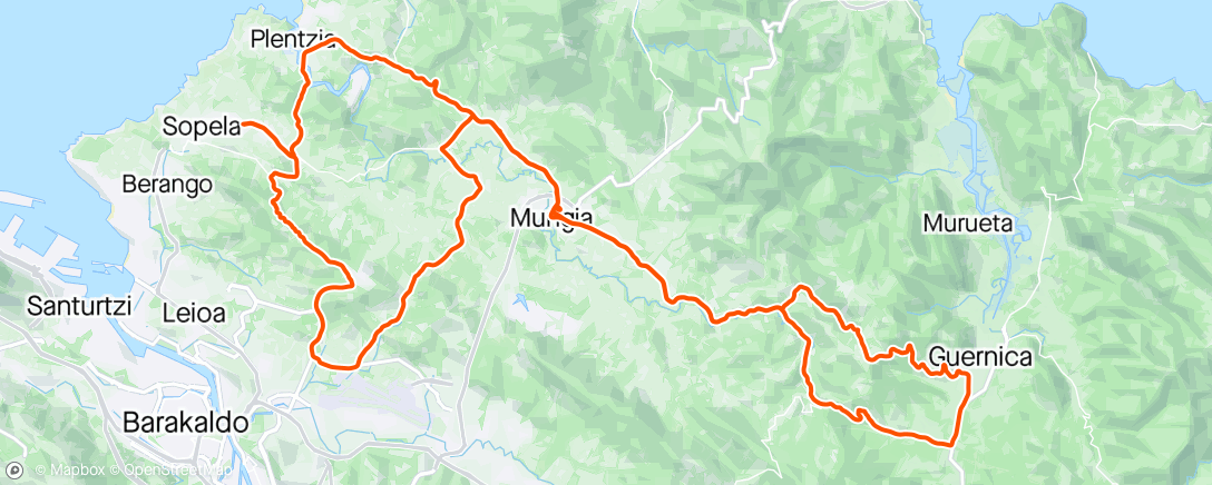 Mapa de la actividad (Bicicleta por la tarde)