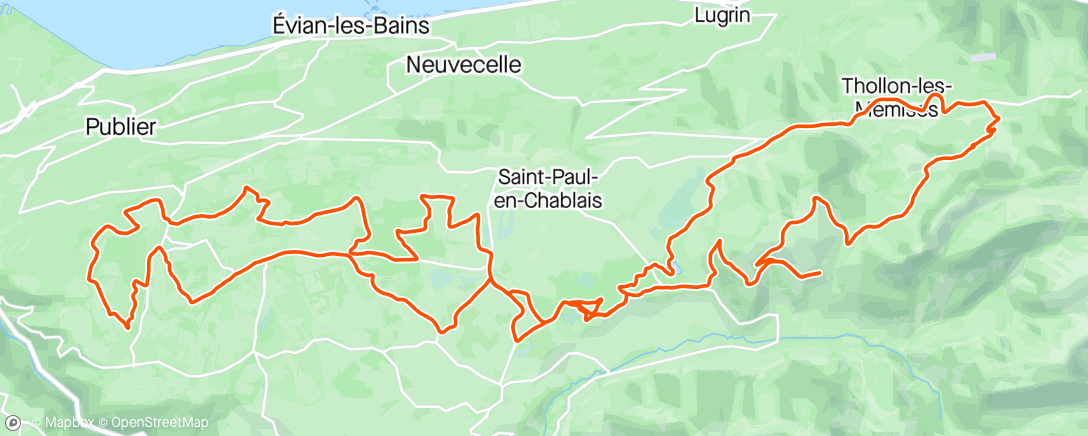 Map of the activity, Sortie vtt entre les gouttes