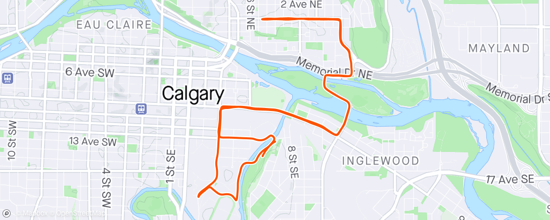 Mapa da atividade, Run Calgarys 9th Annual Fun Run/Walk