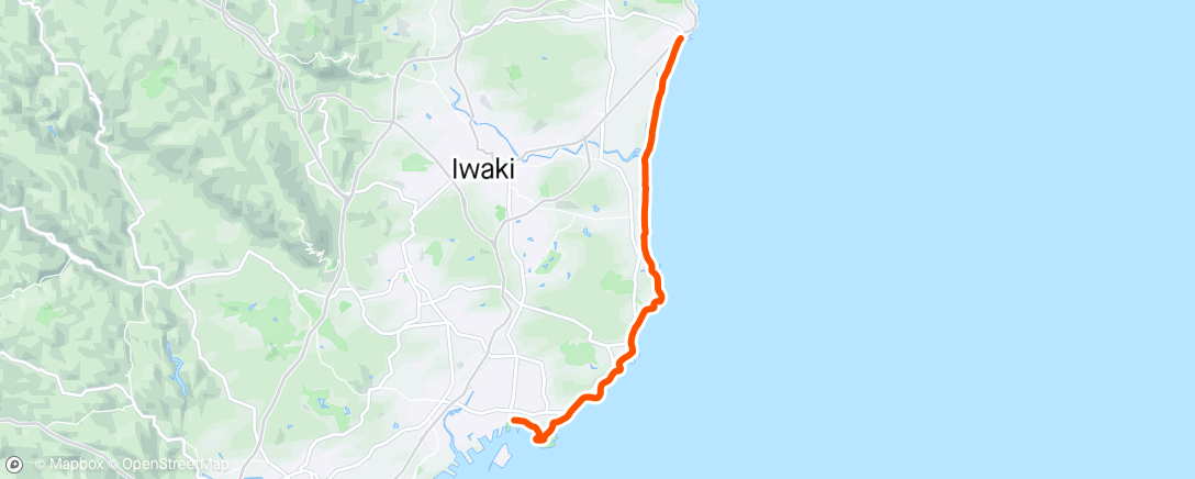 Map of the activity, FulGaz - Iwaki Coast Ride