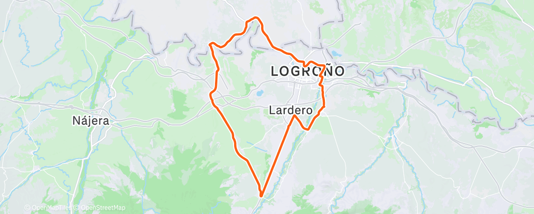 Map of the activity, Bicicleta por la tarde