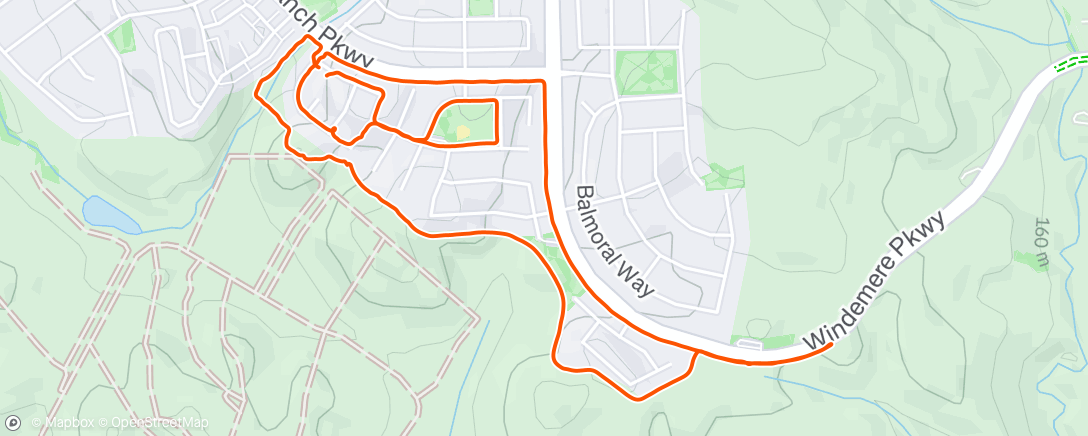 Map of the activity, Evening Walk