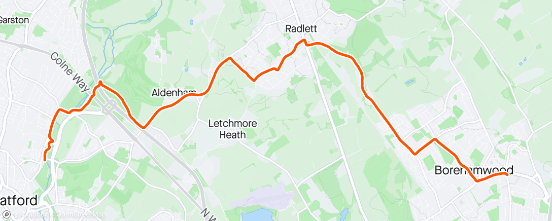 Map of the activity, 1st ride home on the £200 commute bike
