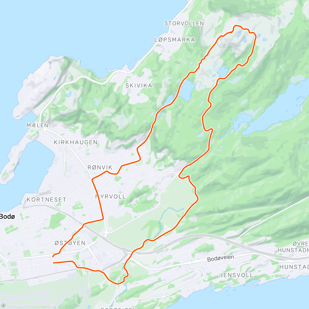 Map of the activity, Evening Run