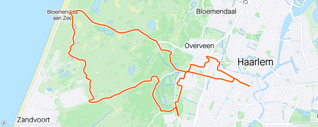 Map of the activity, Haarlem half marathon