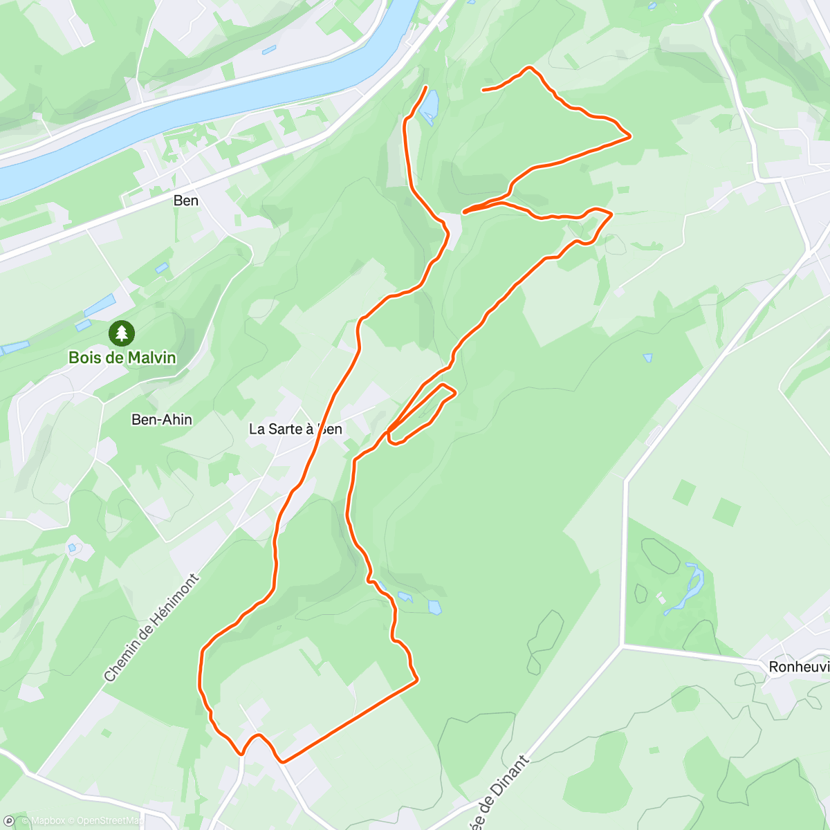 Map of the activity, Lunch Trail Run