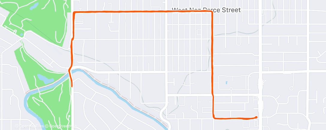 Map of the activity, Afternoon Run