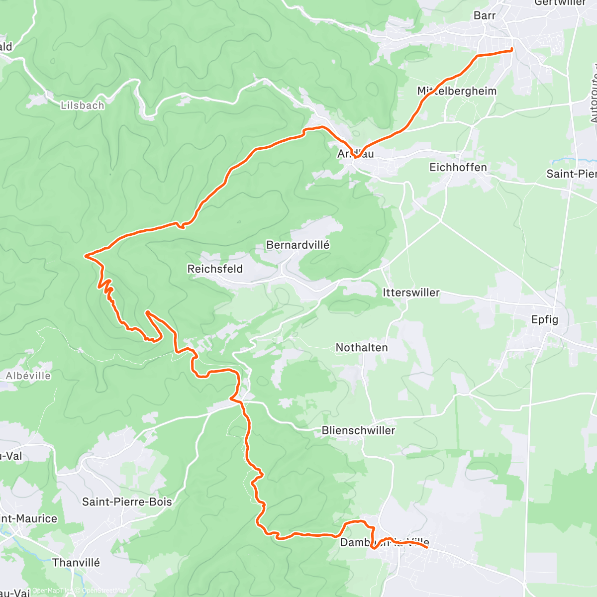 Map of the activity, Dambach -Barr 🍂