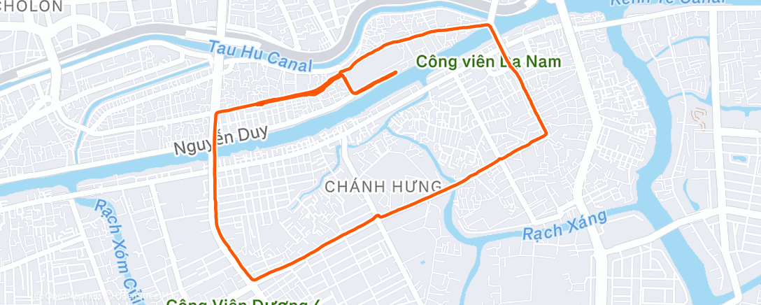 Map of the activity, Night Run