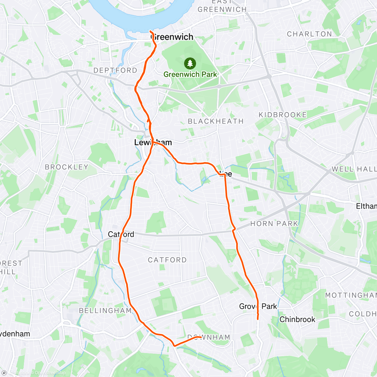 Map of the activity, Morning Run