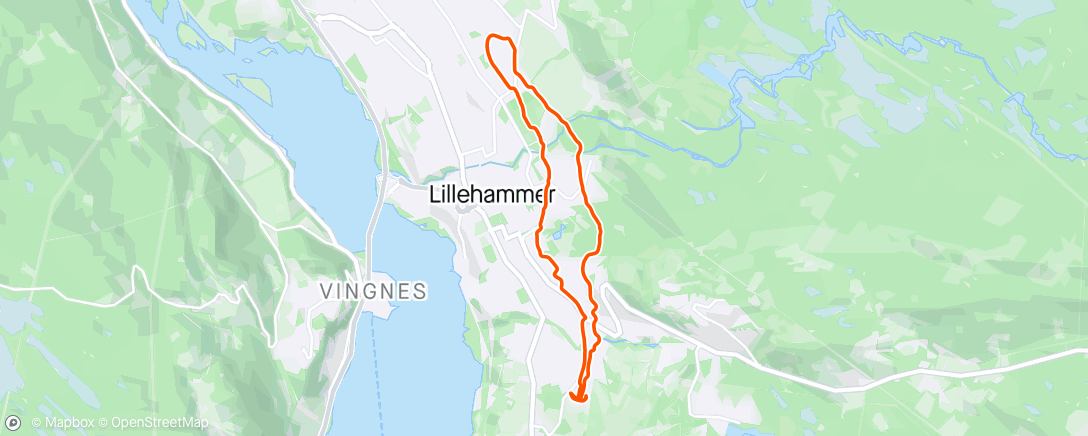 Map of the activity, Tverrløypa med Marte