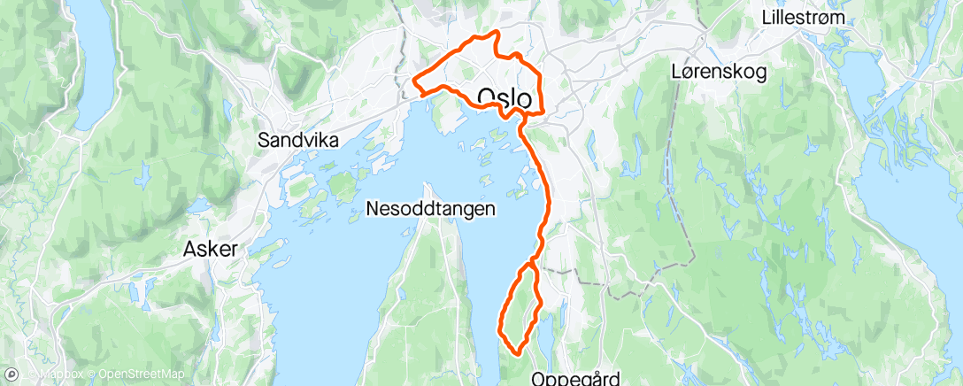 Map of the activity, Lunch Ride - racerluftings... Sagene-Svartskog-Rådhusplassen-Lysaker-Sagene i sommervarmen! ☀️🚴‍♂️😎