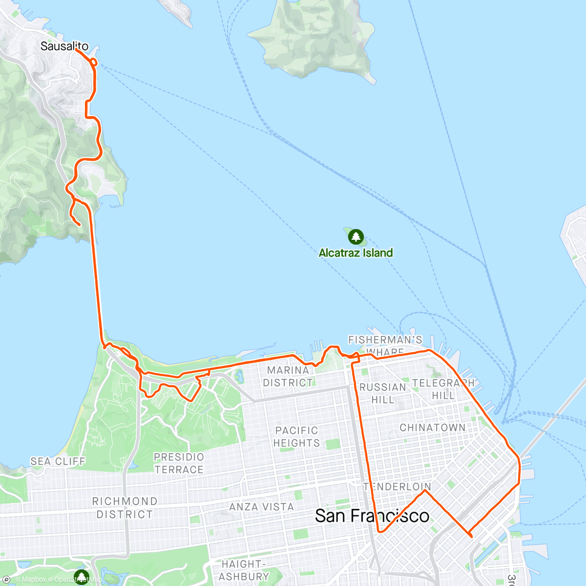 Map of the activity, sausalito