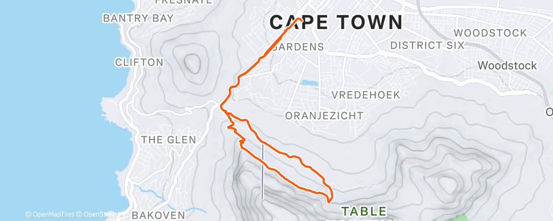 Map of the activity, Morning Hike