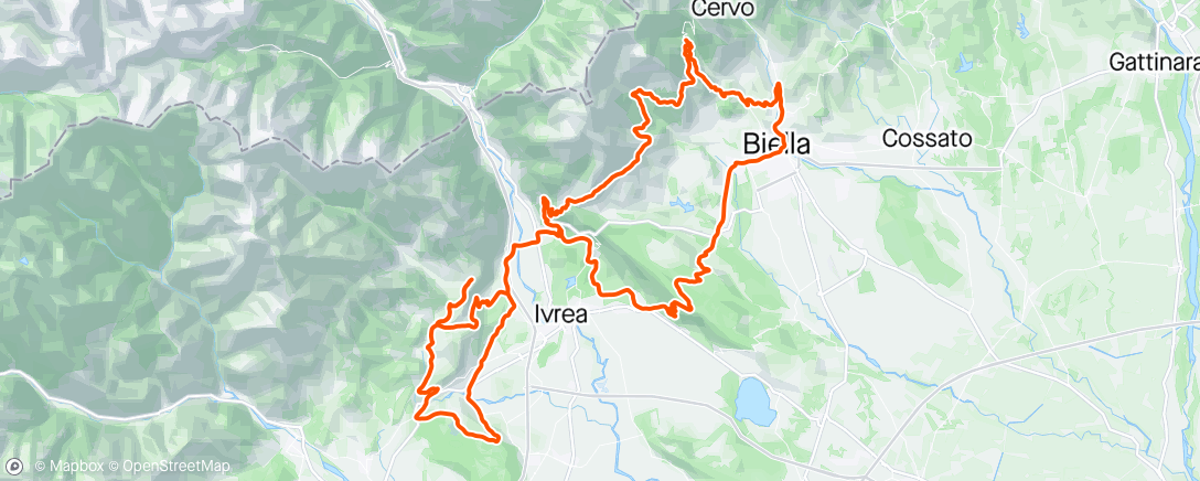 Map of the activity, Brosso-Oropa-Andorno Micca-Biella-Brosso