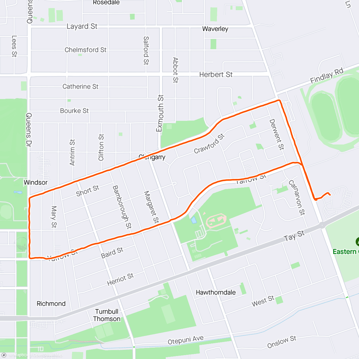 Map of the activity, When you eat too much so have to go for a run!