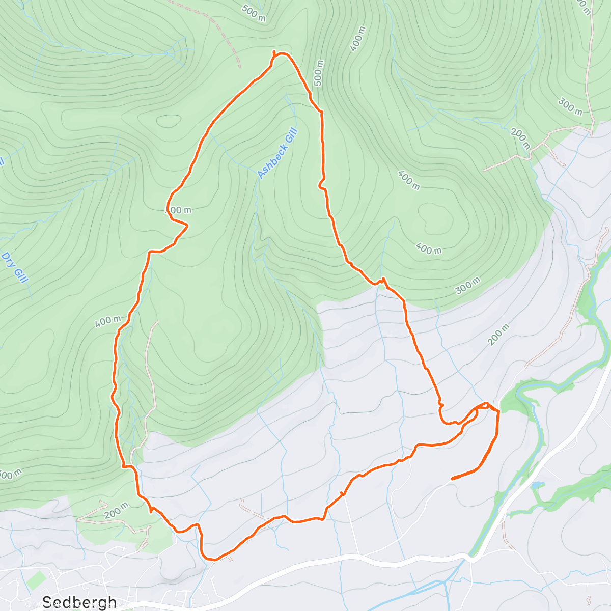 Map of the activity, A completely new Howgills route from the other side of Sedbergh . Followed by a very cold ride home on my Lambretta.