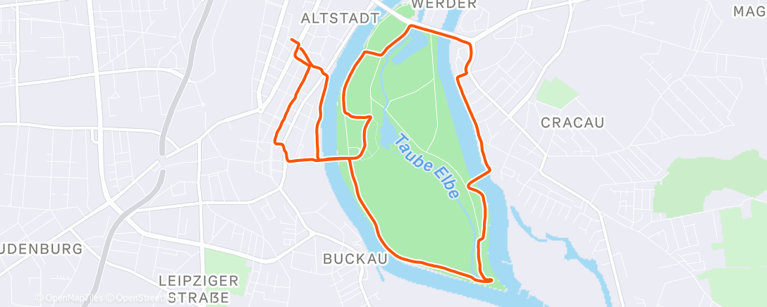 Map of the activity, Afternoon Run