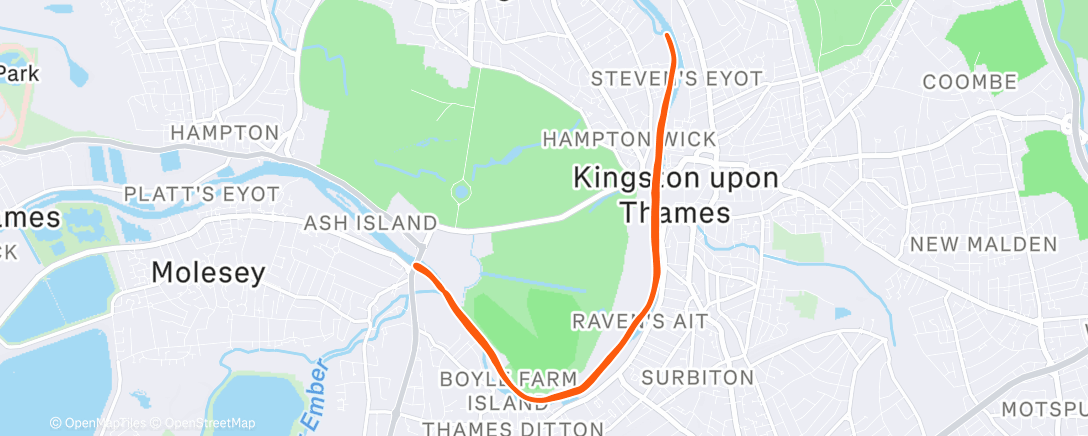 Map of the activity, Morning Kayaking