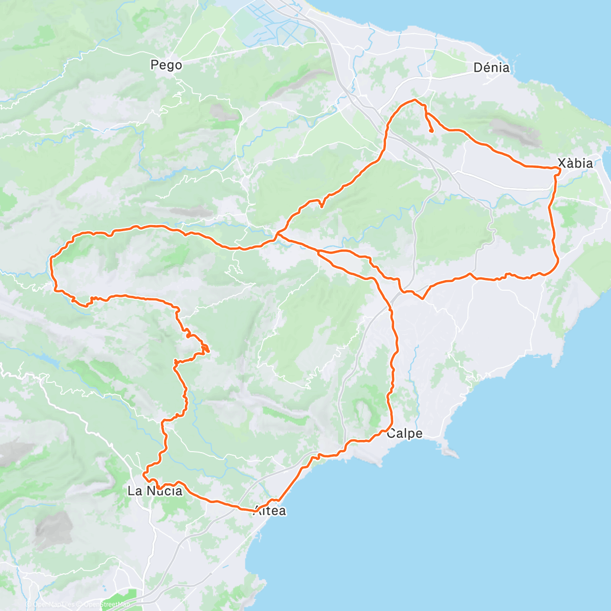 Map of the activity, Sykkeltur