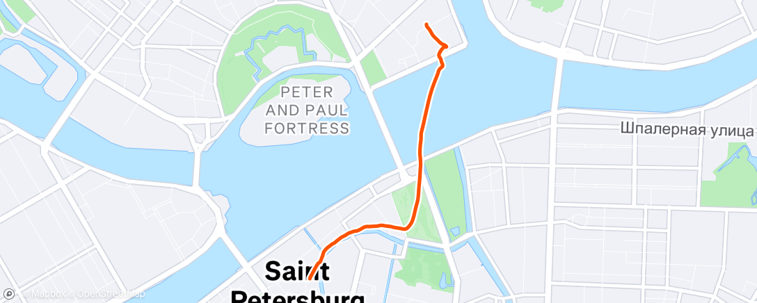 Map of the activity, Afternoon Run