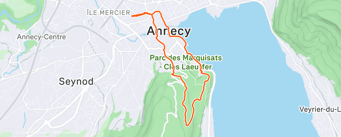 Map of the activity, Trail le midi