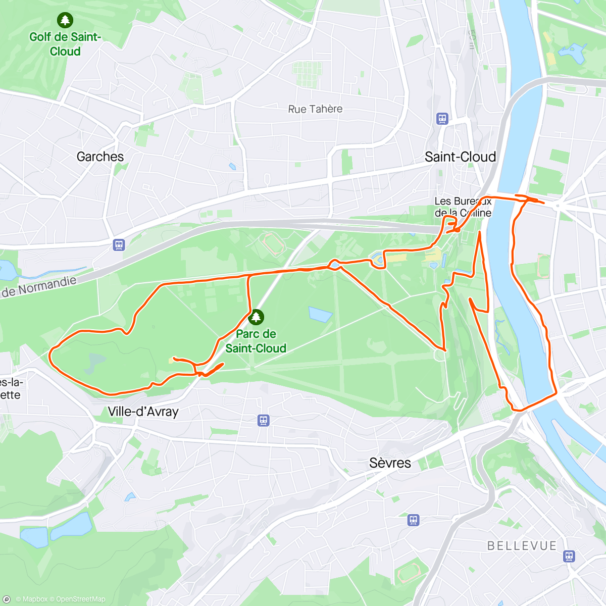 Map of the activity, Escappe du Parc Saint Cloud