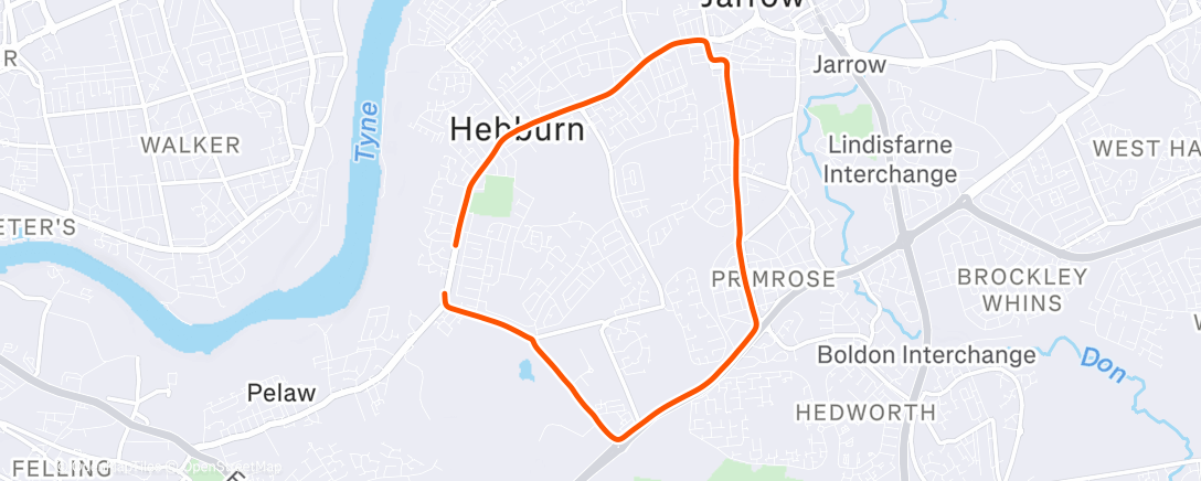 Map of the activity, Evening Run