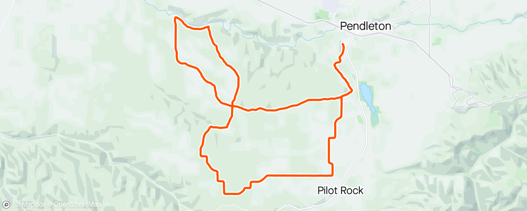 Map of the activity, Real West Gravel.   Pendelton