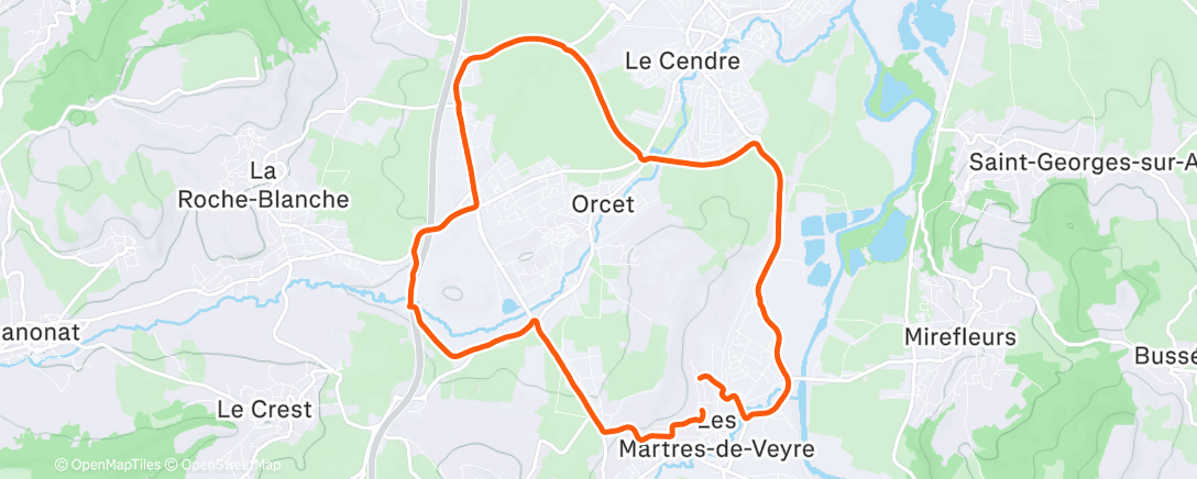 Map of the activity, Sortie gravel dans l'après-midi