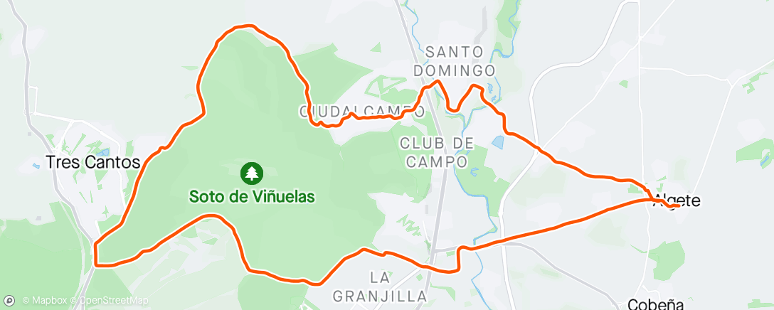 Mapa da atividade, Bicicleta por la mañana