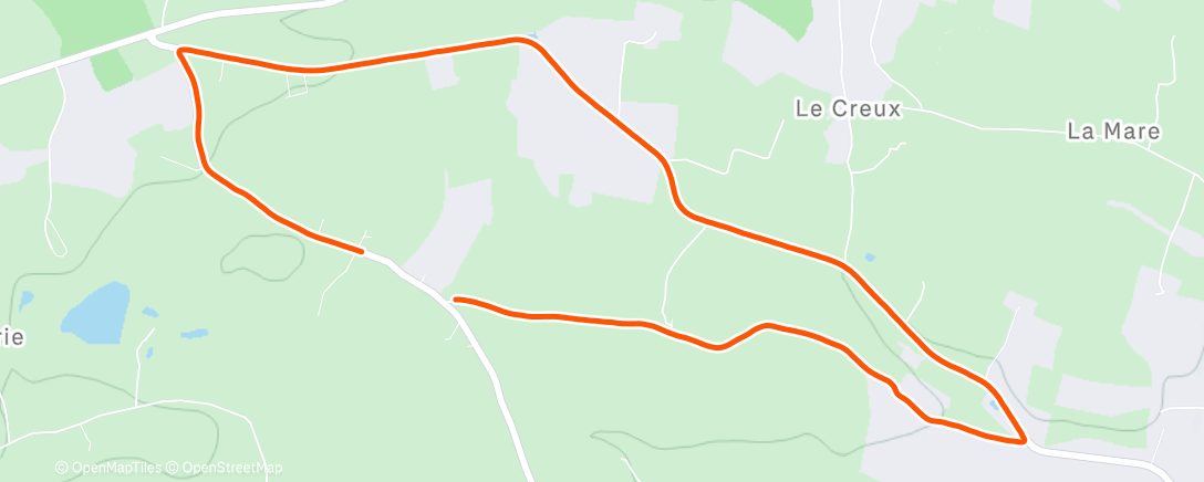 Карта физической активности (Course à pied dans l'après-midi)