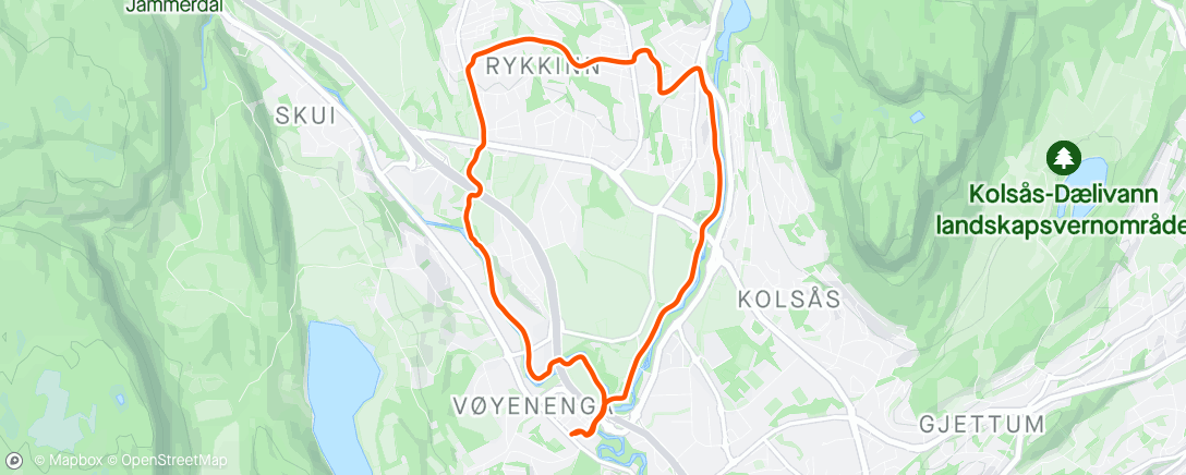 Mappa dell'attività Sesongens første joggetur.