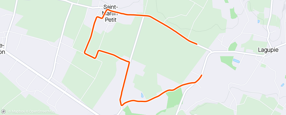 Map of the activity, Course à pied dans l'après-midi avec Clément en VTT