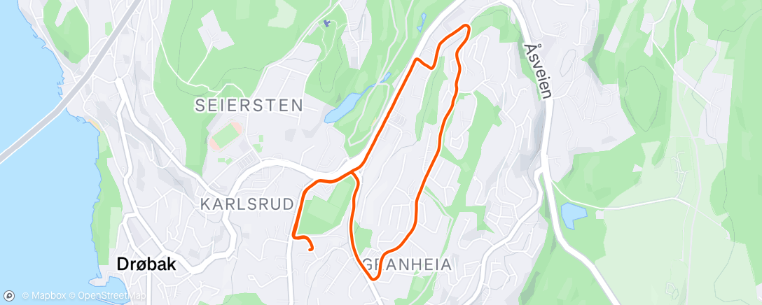 Map of the activity, Evening Run