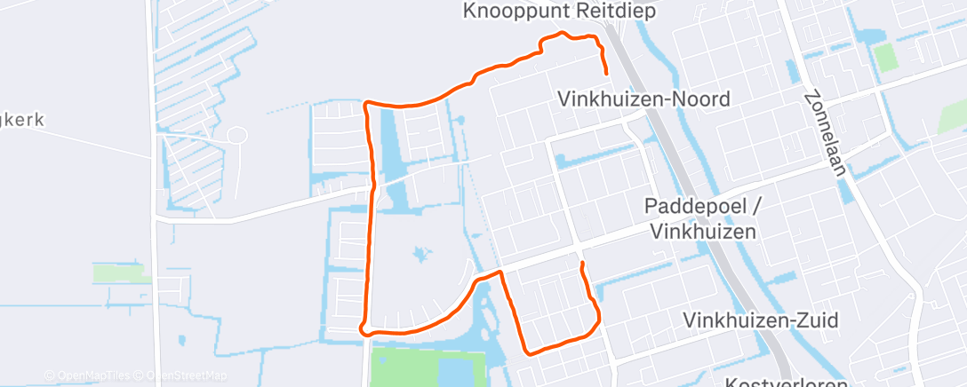 Map of the activity, Testrondje voor de knie