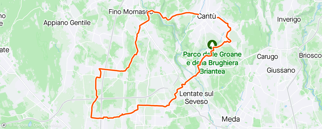 アクティビティ「Sessione di mountain biking pomeridiana」の地図