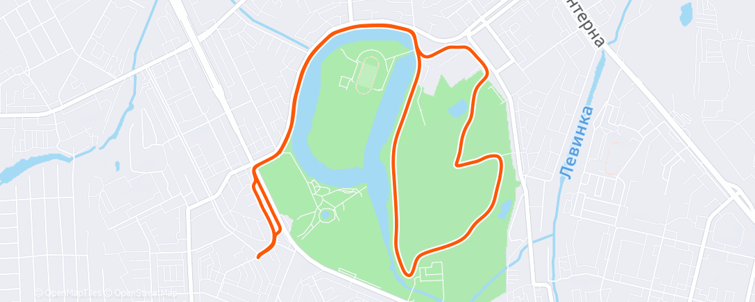 Map of the activity, Evening Run
