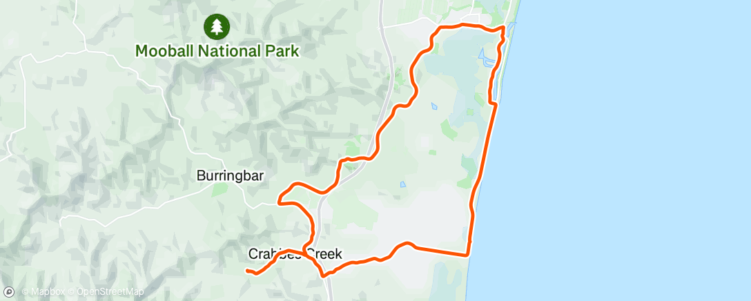 Map of the activity, Cycling