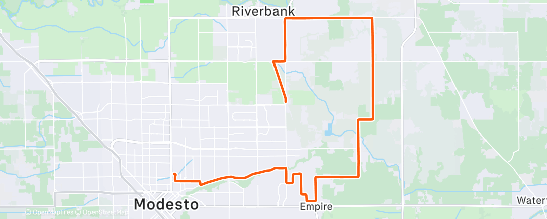 Map of the activity, Morning Ride. Flatted jumping over RR crossing. (Pinch flat) Reminiscing about my 1970s BMX racing.