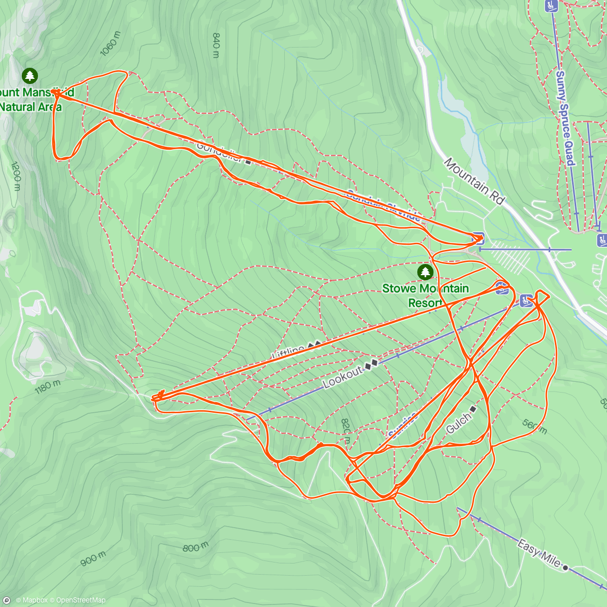 Map of the activity, Ski Flips before The Eclipse