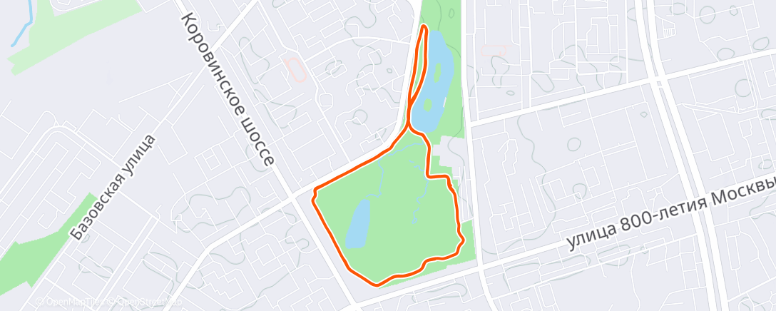 Map of the activity, Утренний забег