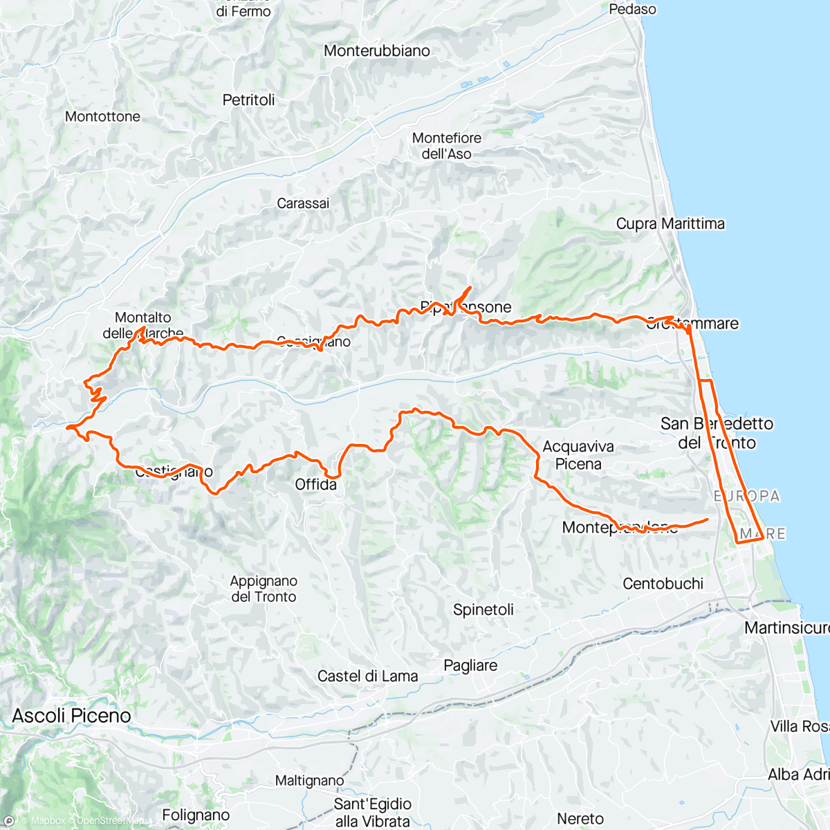 Map of the activity, 7 tappa Tirreno 🥉 classificato