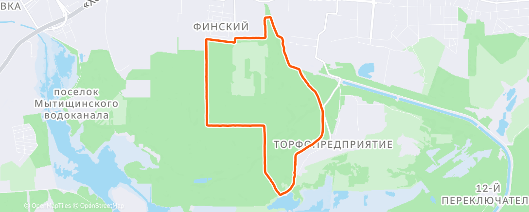 Map of the activity, Дневной забег