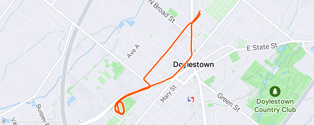 Map of the activity, Afternoon Run