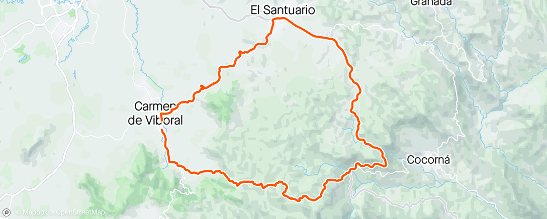 Map of the activity, Boquerón la Hundida cocorna el Carmen