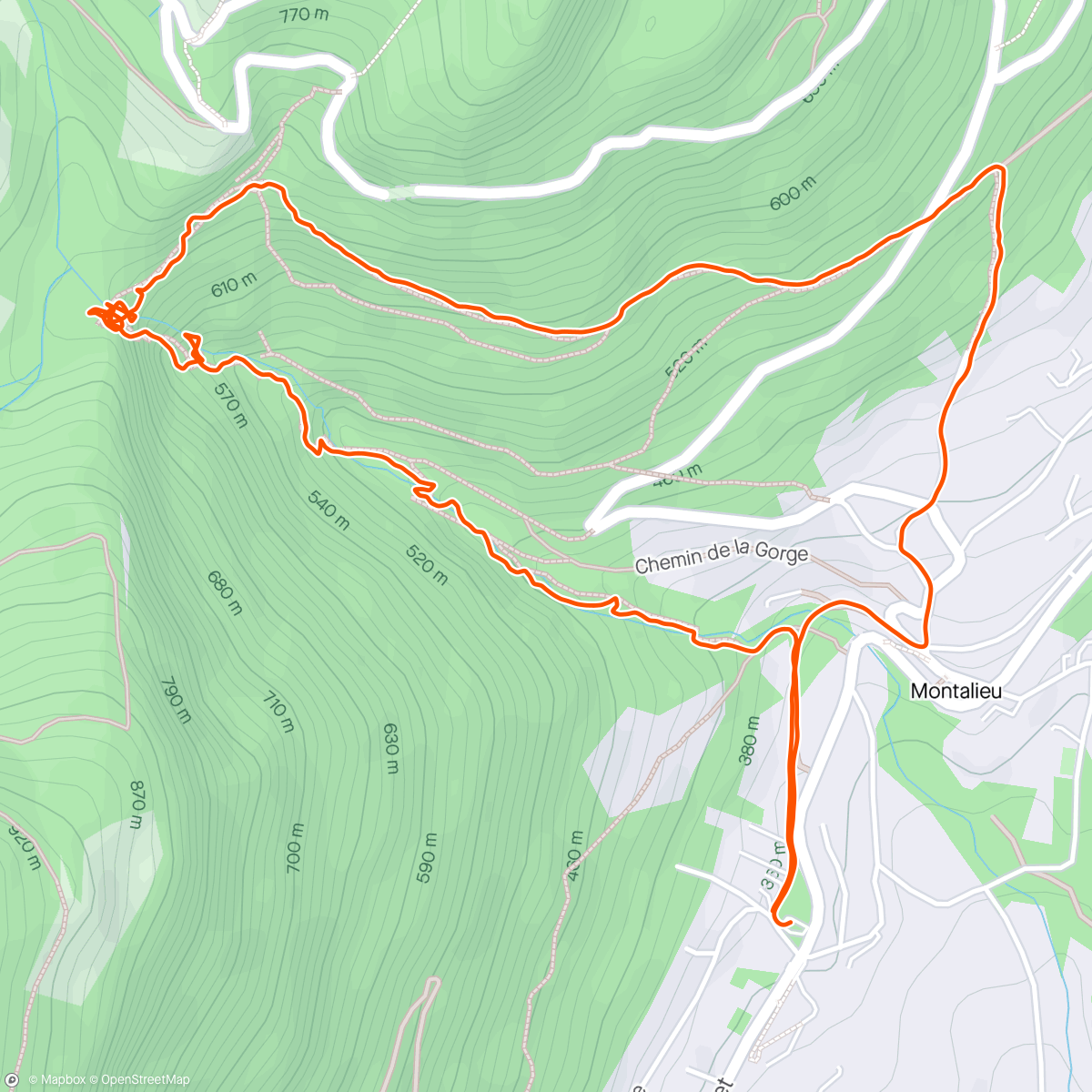 Map of the activity, Cascades de l'alloix