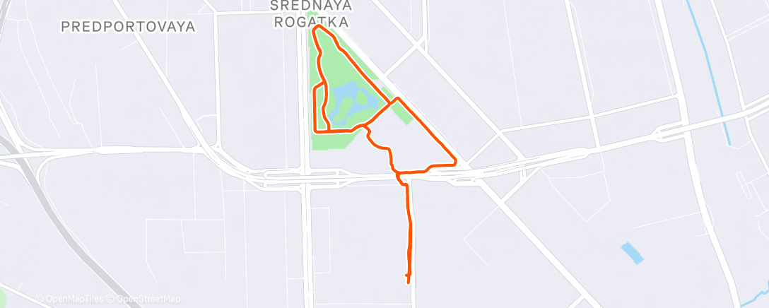 Map of the activity, Вечерний забег