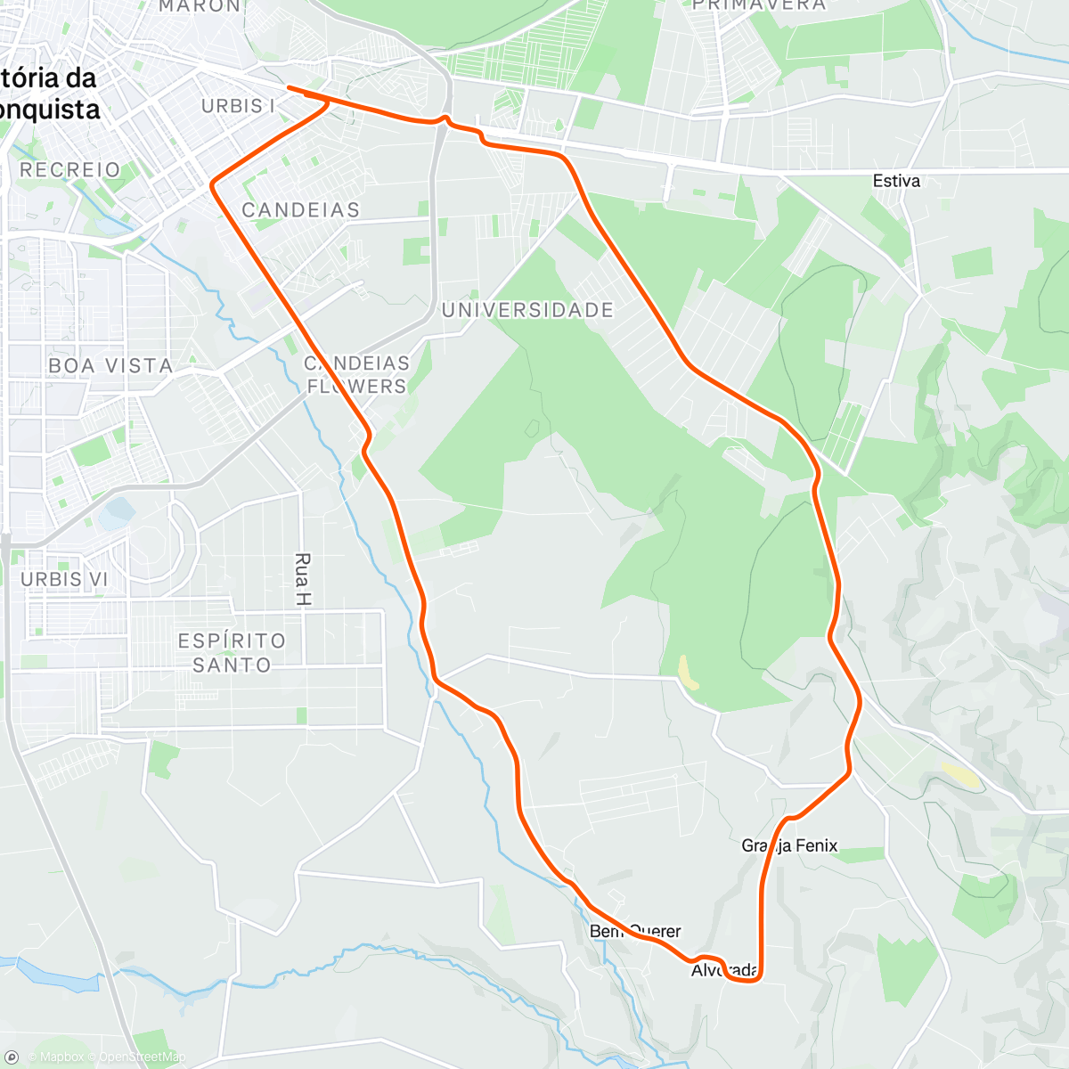 Map of the activity, Pedalada de mountain bike matinal
