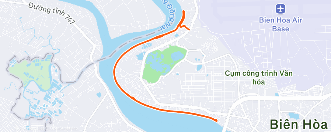 Map of the activity, Afternoon Run